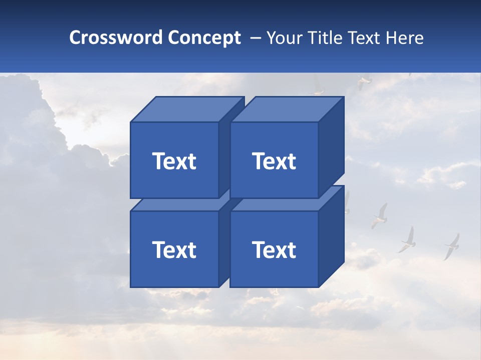 Birds In The Form Of A Key In The Sky PowerPoint Template