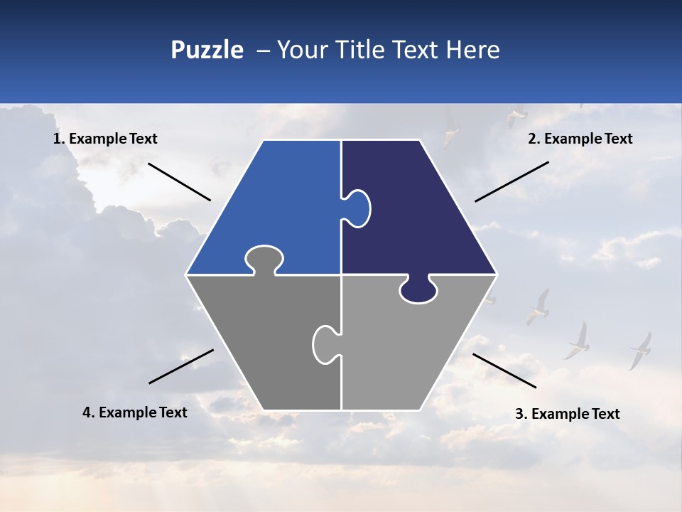 Birds In The Form Of A Key In The Sky PowerPoint Template