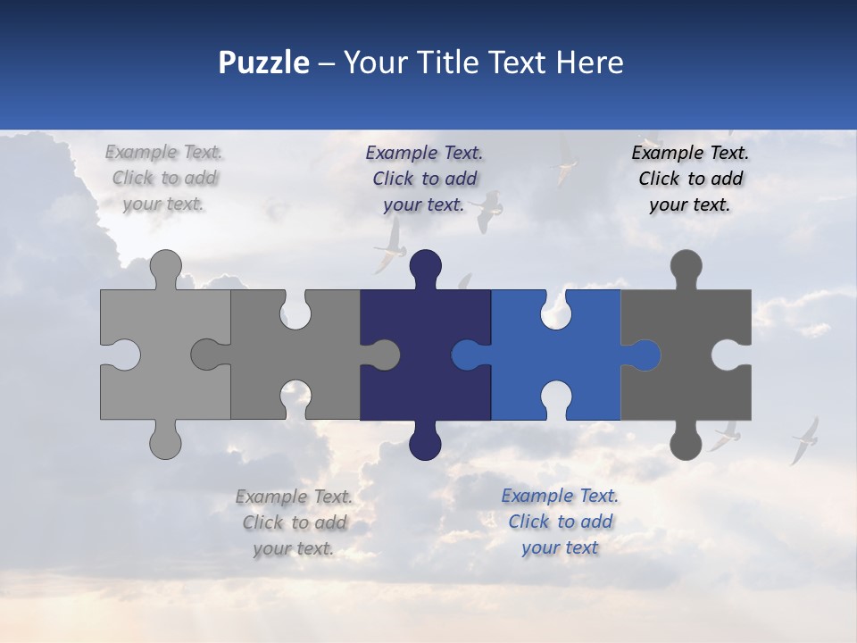 Birds In The Form Of A Key In The Sky PowerPoint Template