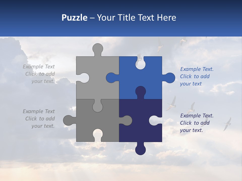 Birds In The Form Of A Key In The Sky PowerPoint Template