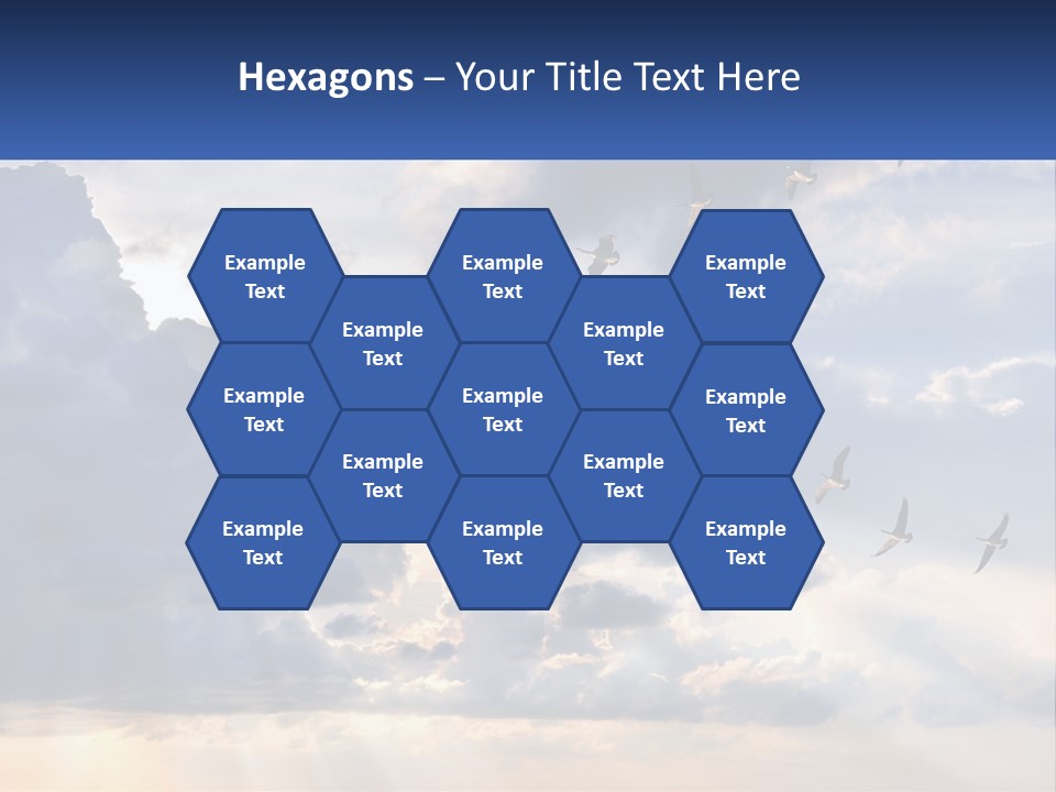 Birds In The Form Of A Key In The Sky PowerPoint Template