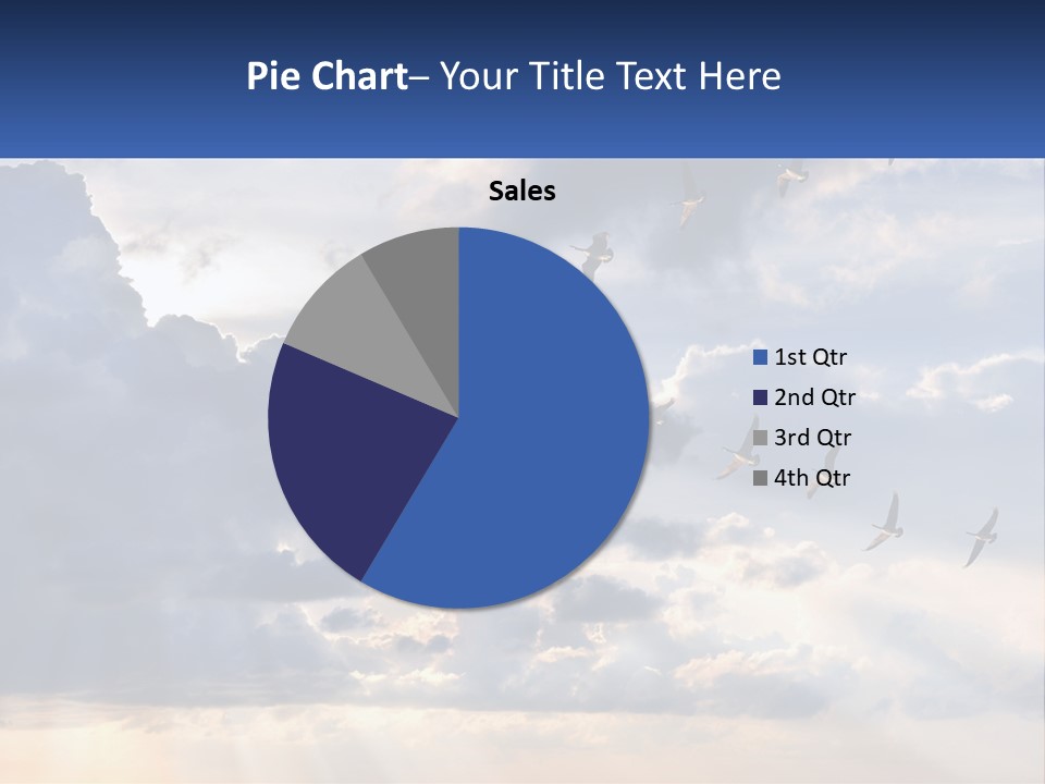 Birds In The Form Of A Key In The Sky PowerPoint Template