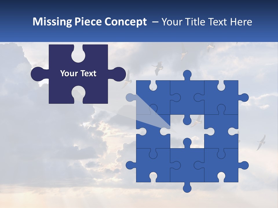 Birds In The Form Of A Key In The Sky PowerPoint Template