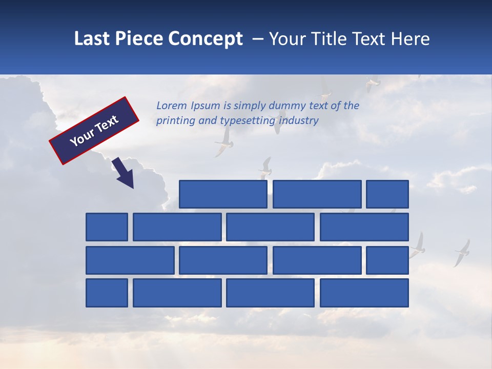 Birds In The Form Of A Key In The Sky PowerPoint Template