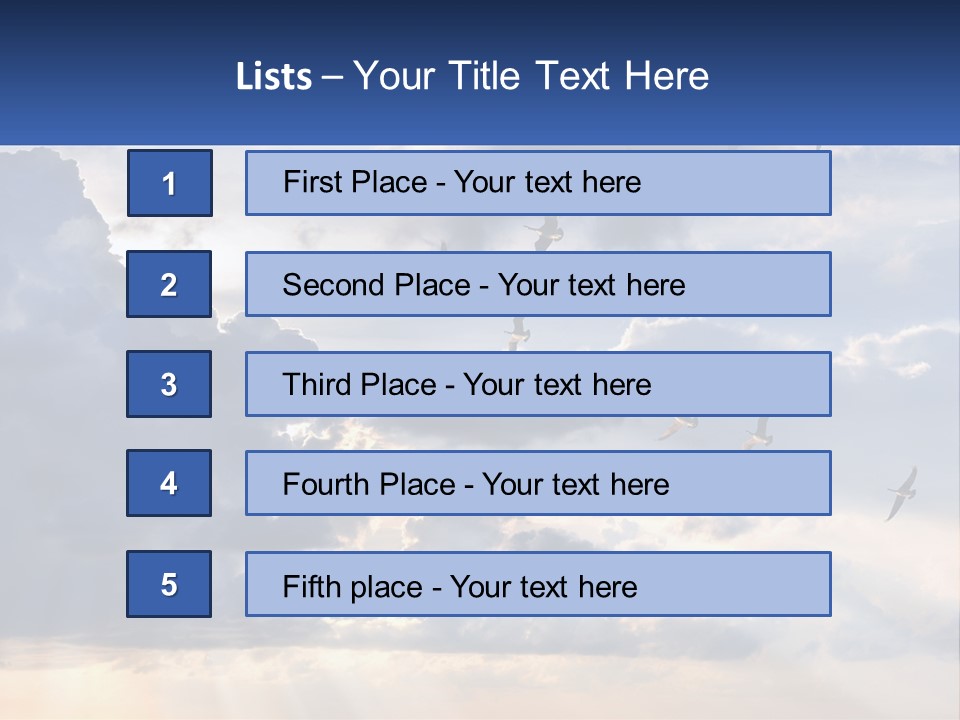 Birds In The Form Of A Key In The Sky PowerPoint Template