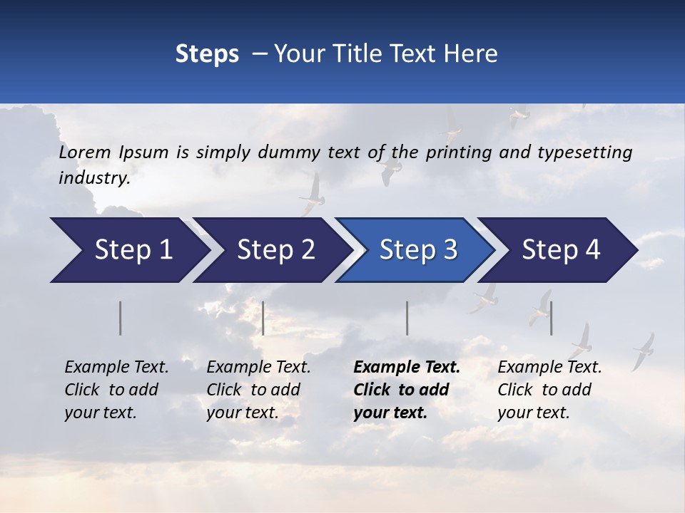 Birds In The Form Of A Key In The Sky PowerPoint Template