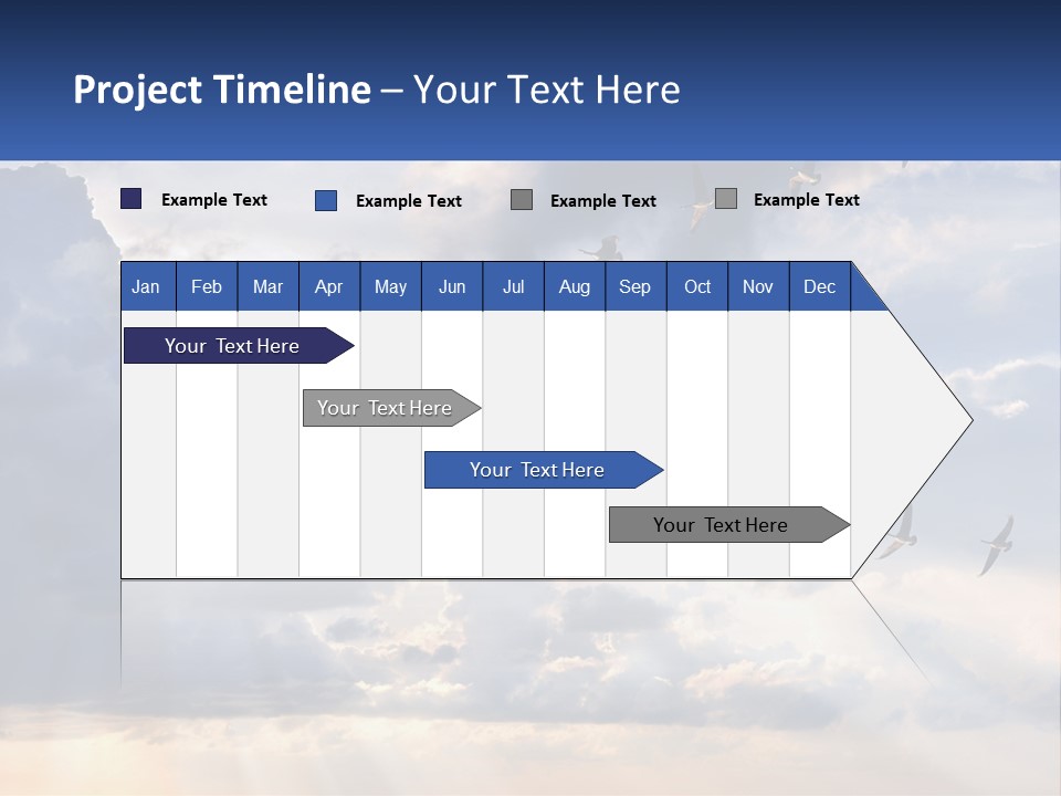 Birds In The Form Of A Key In The Sky PowerPoint Template