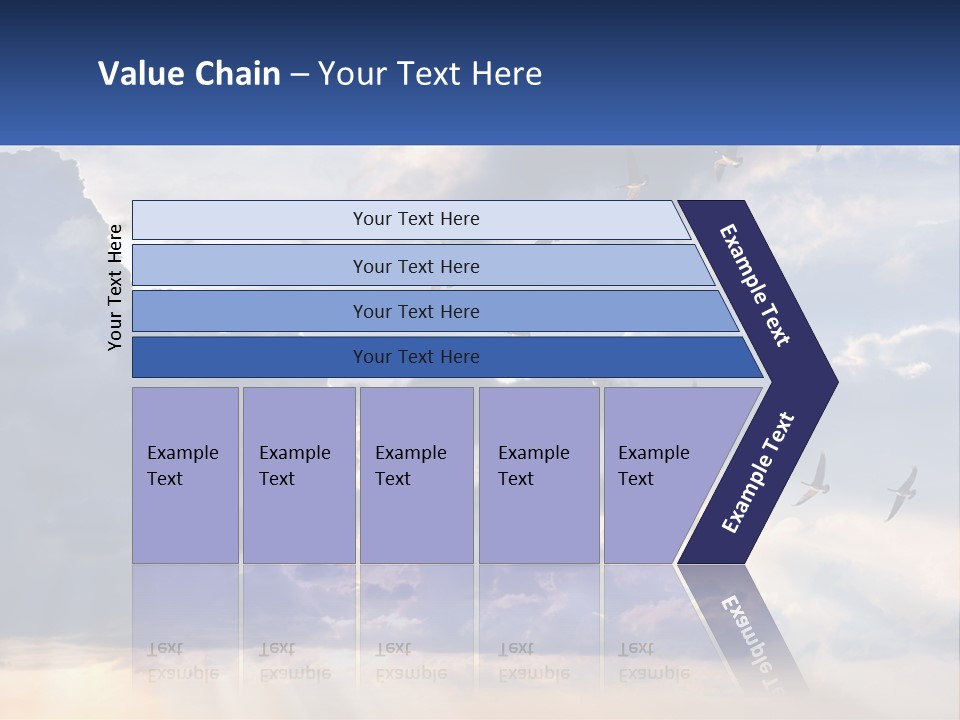 Birds In The Form Of A Key In The Sky PowerPoint Template