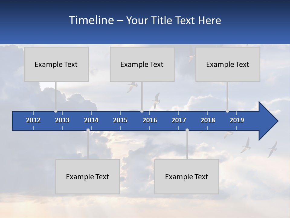 Birds In The Form Of A Key In The Sky PowerPoint Template