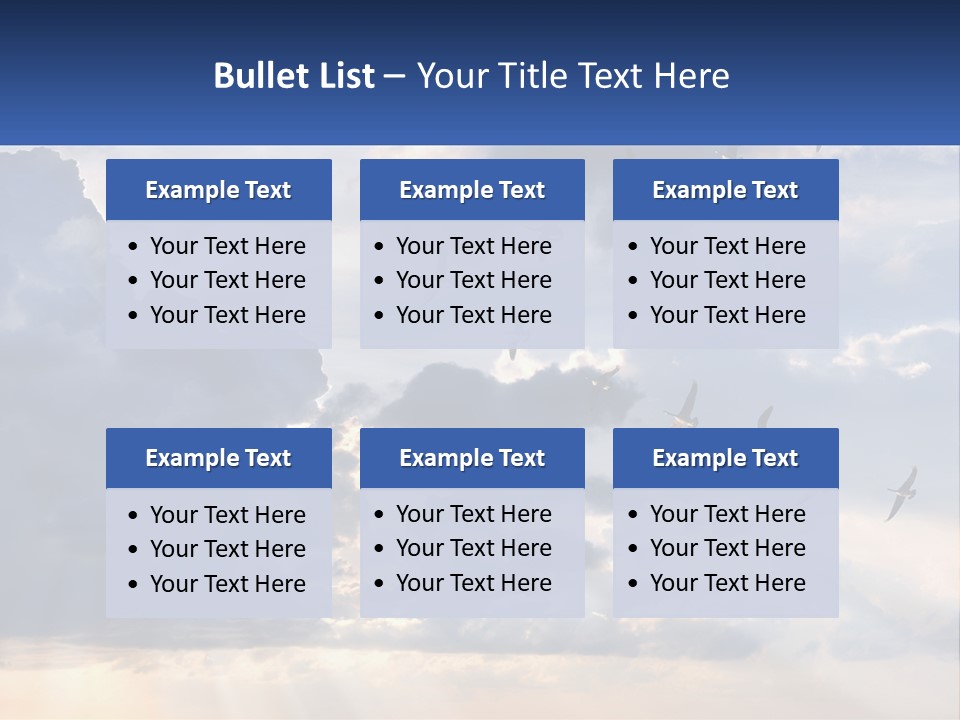 Birds In The Form Of A Key In The Sky PowerPoint Template