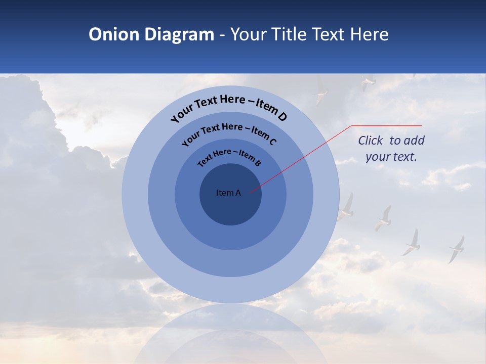 Birds In The Form Of A Key In The Sky PowerPoint Template
