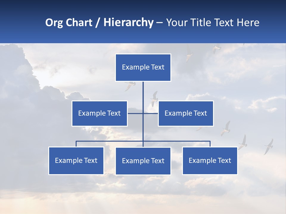 Birds In The Form Of A Key In The Sky PowerPoint Template