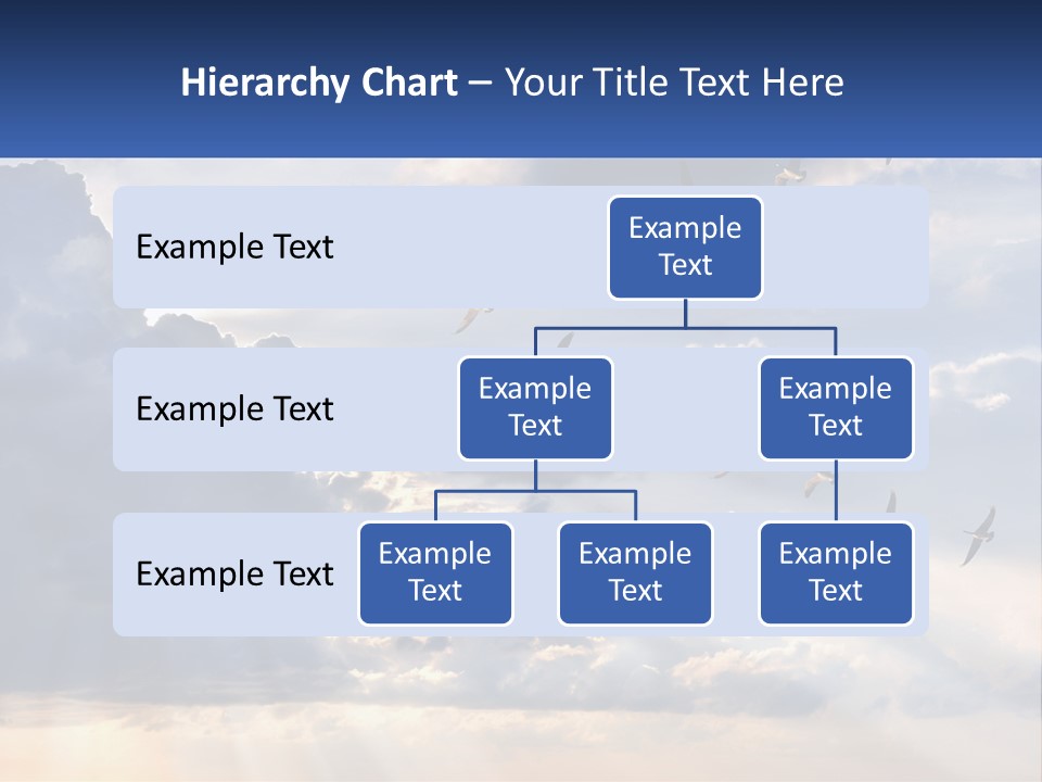 Birds In The Form Of A Key In The Sky PowerPoint Template