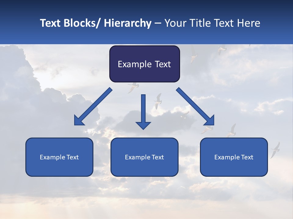 Birds In The Form Of A Key In The Sky PowerPoint Template