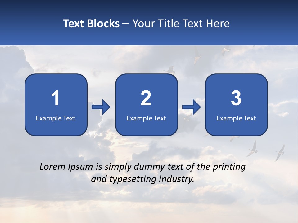 Birds In The Form Of A Key In The Sky PowerPoint Template