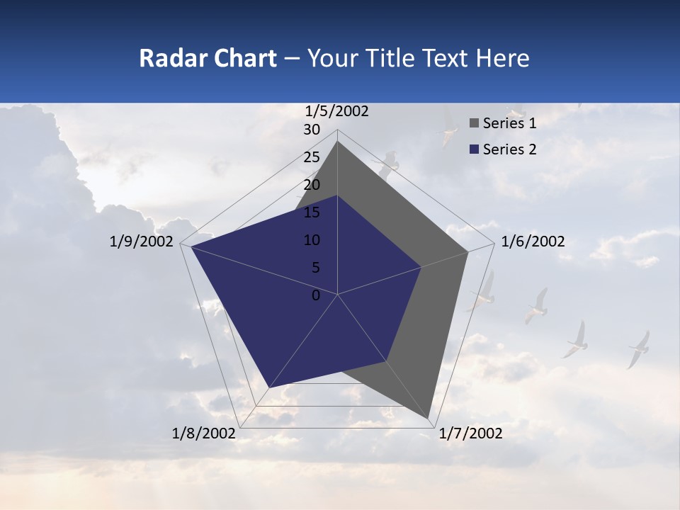 Birds In The Form Of A Key In The Sky PowerPoint Template