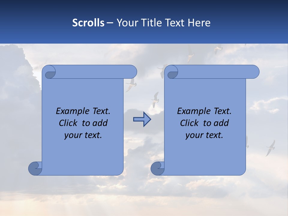 Birds In The Form Of A Key In The Sky PowerPoint Template