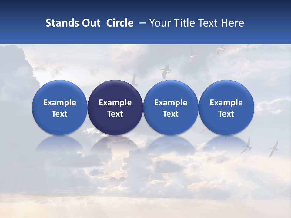 Birds In The Form Of A Key In The Sky PowerPoint Template