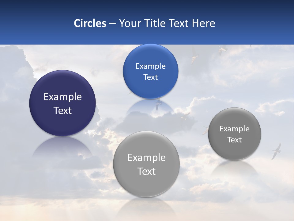 Birds In The Form Of A Key In The Sky PowerPoint Template