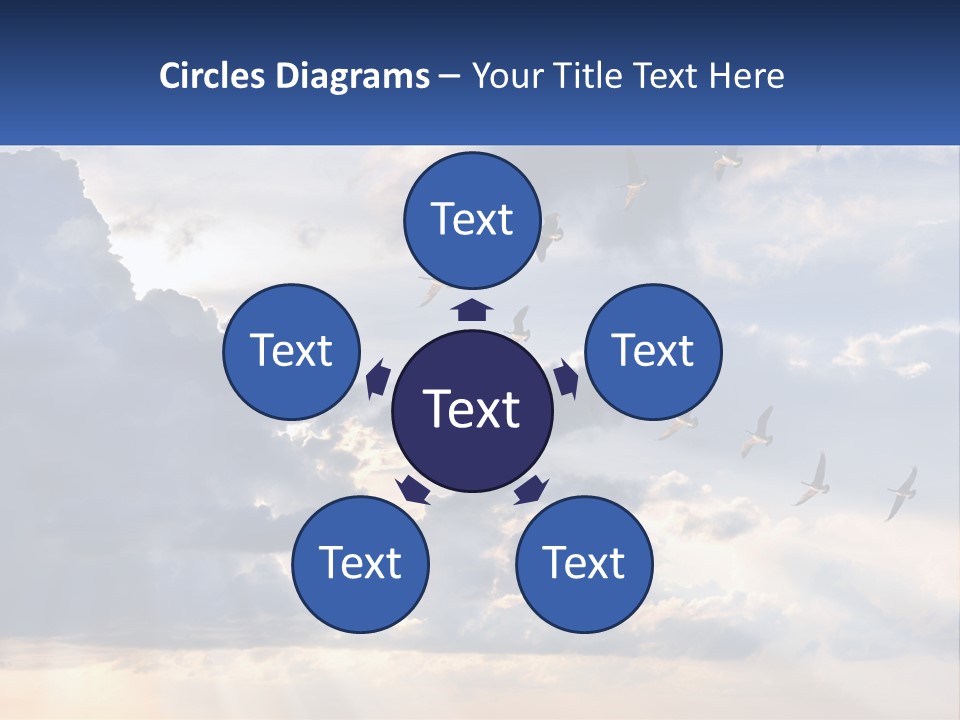 Birds In The Form Of A Key In The Sky PowerPoint Template