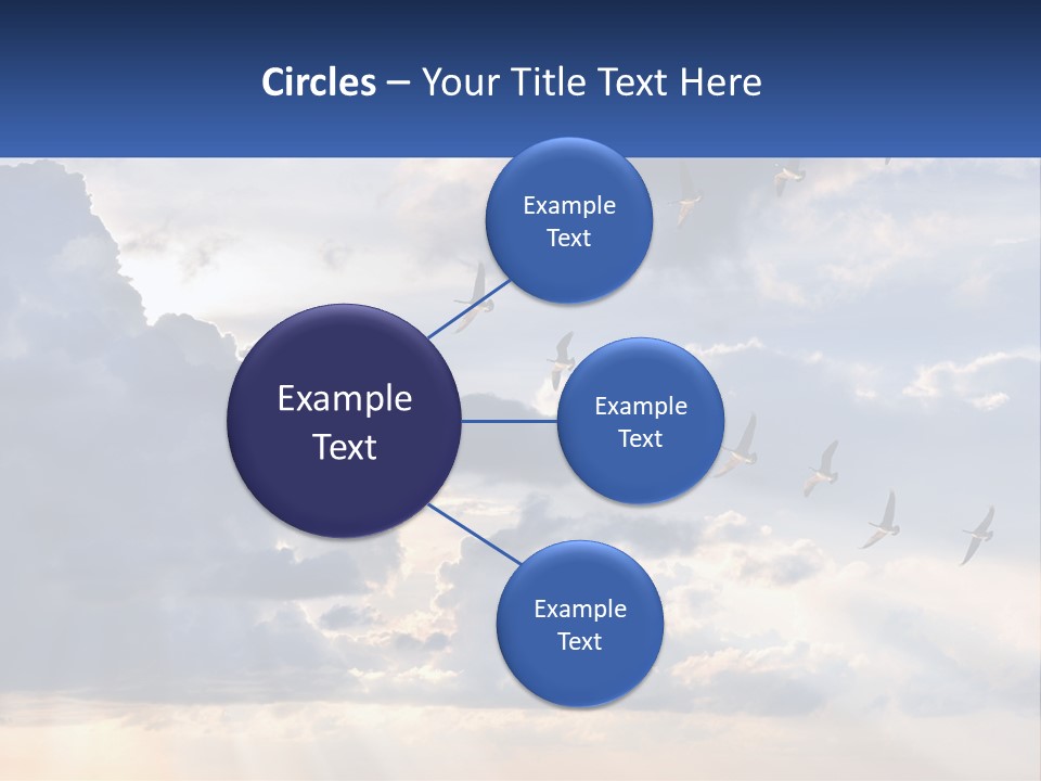 Birds In The Form Of A Key In The Sky PowerPoint Template