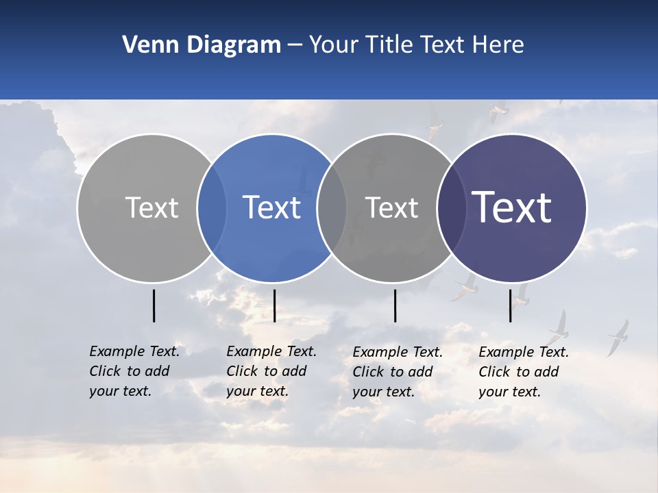 Birds In The Form Of A Key In The Sky PowerPoint Template