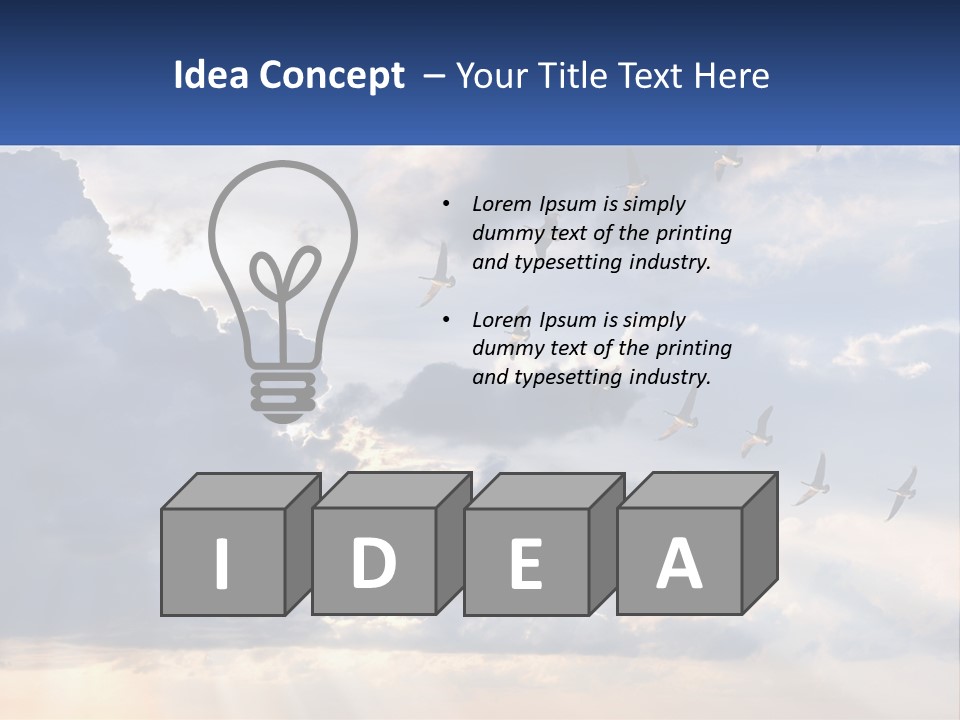 Birds In The Form Of A Key In The Sky PowerPoint Template