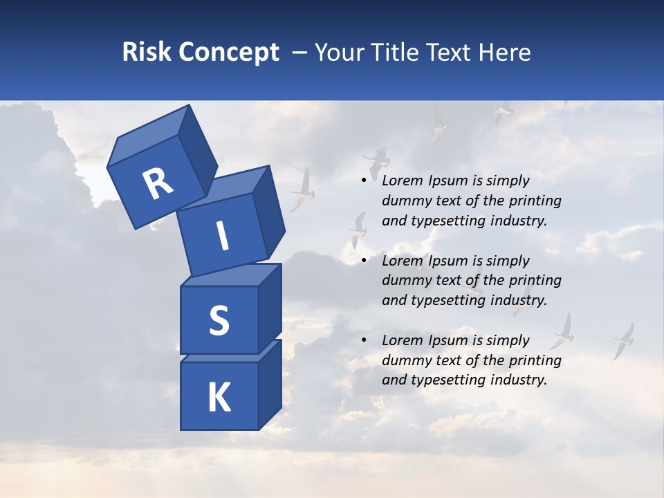 Birds In The Form Of A Key In The Sky PowerPoint Template