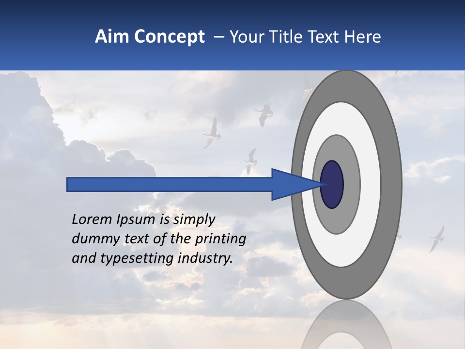 Birds In The Form Of A Key In The Sky PowerPoint Template