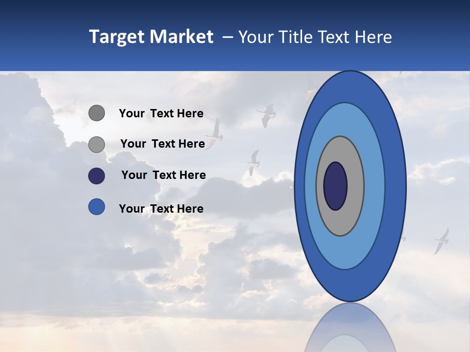 Birds In The Form Of A Key In The Sky PowerPoint Template