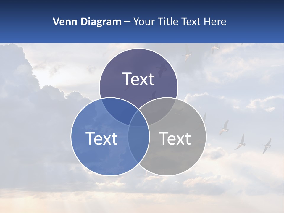 Birds In The Form Of A Key In The Sky PowerPoint Template