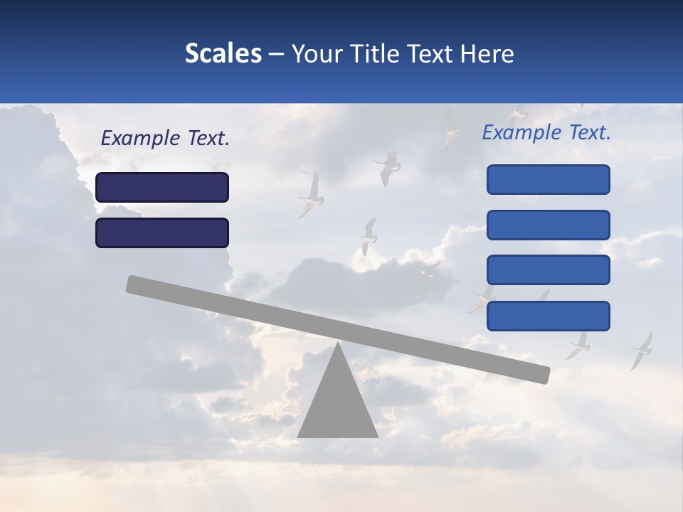 Birds In The Form Of A Key In The Sky PowerPoint Template