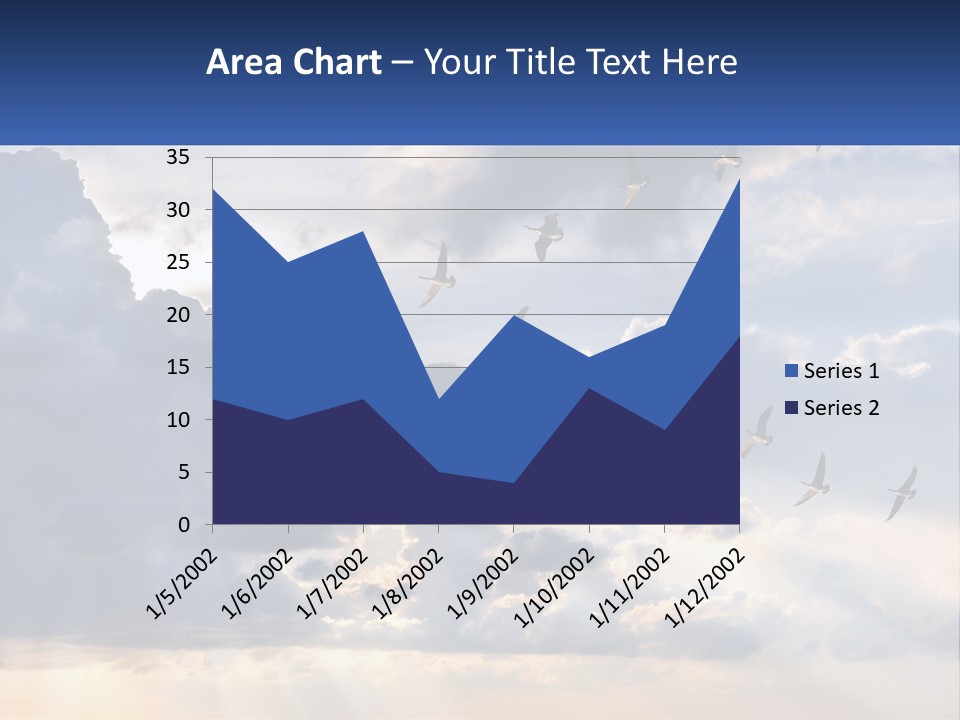 Birds In The Form Of A Key In The Sky PowerPoint Template