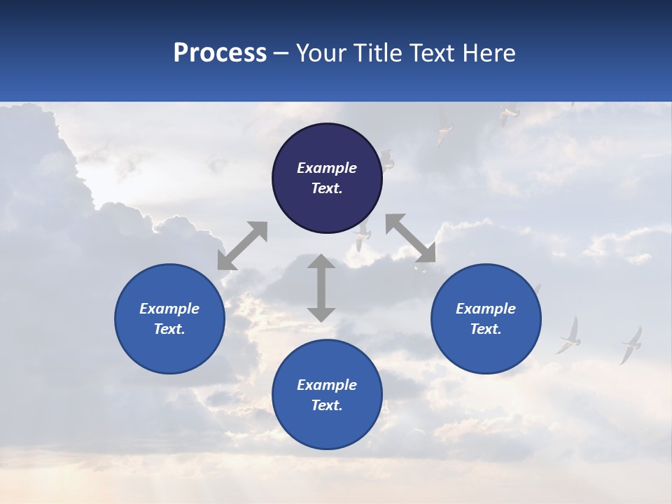 Birds In The Form Of A Key In The Sky PowerPoint Template