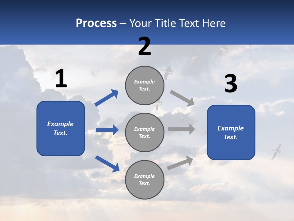 Birds In The Form Of A Key In The Sky PowerPoint Template