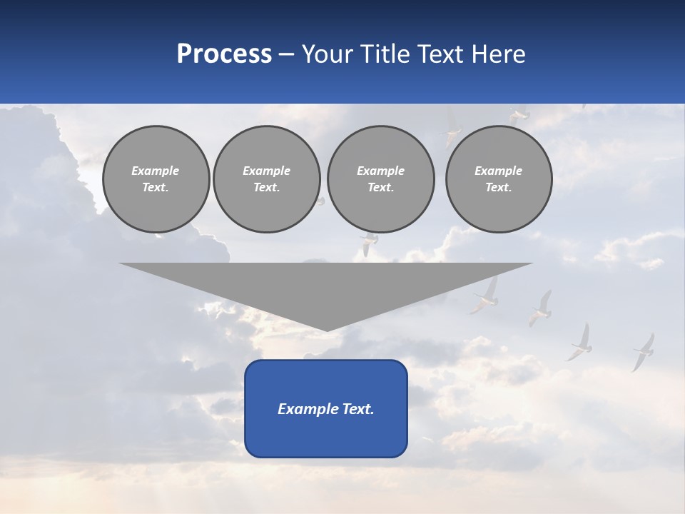 Birds In The Form Of A Key In The Sky PowerPoint Template