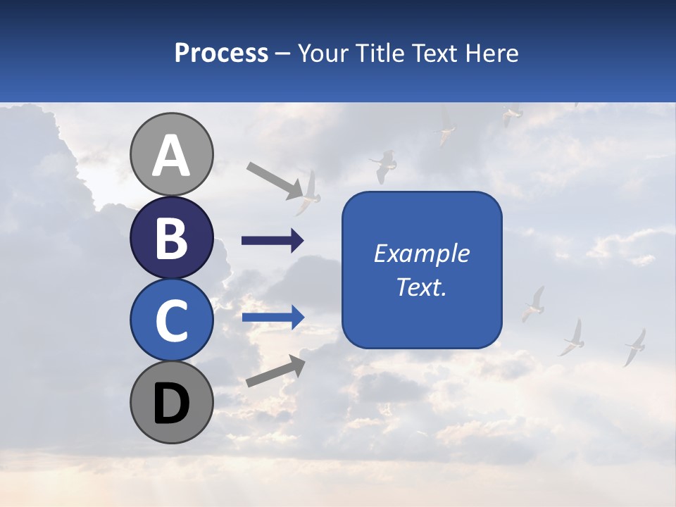 Birds In The Form Of A Key In The Sky PowerPoint Template