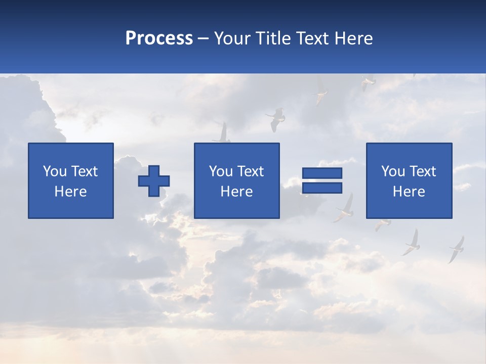Birds In The Form Of A Key In The Sky PowerPoint Template