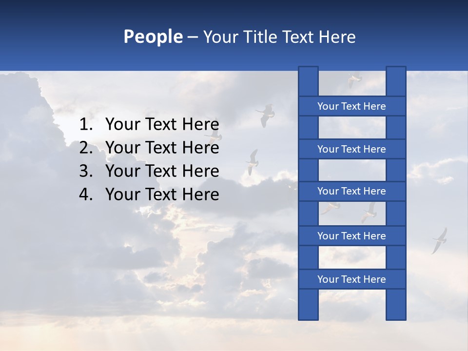 Birds In The Form Of A Key In The Sky PowerPoint Template