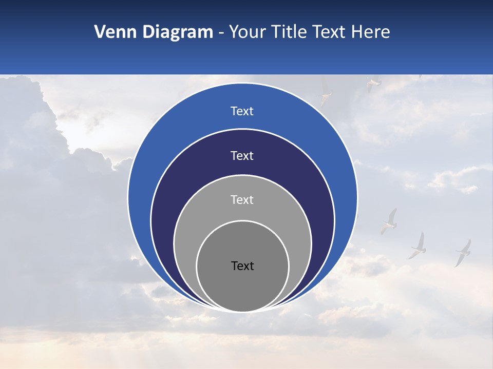 Birds In The Form Of A Key In The Sky PowerPoint Template