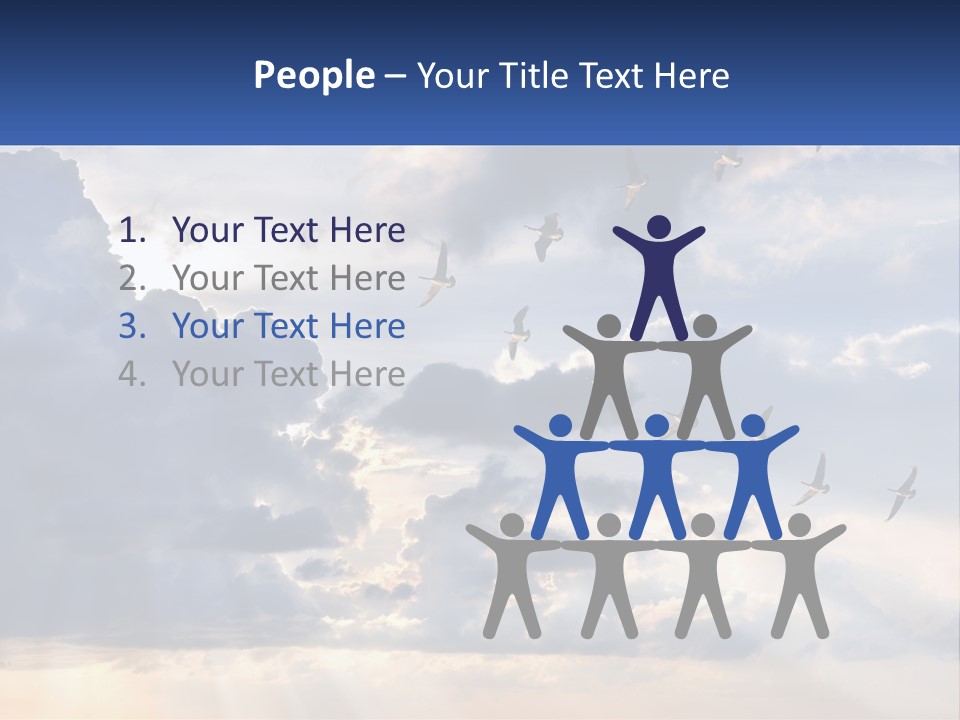 Birds In The Form Of A Key In The Sky PowerPoint Template