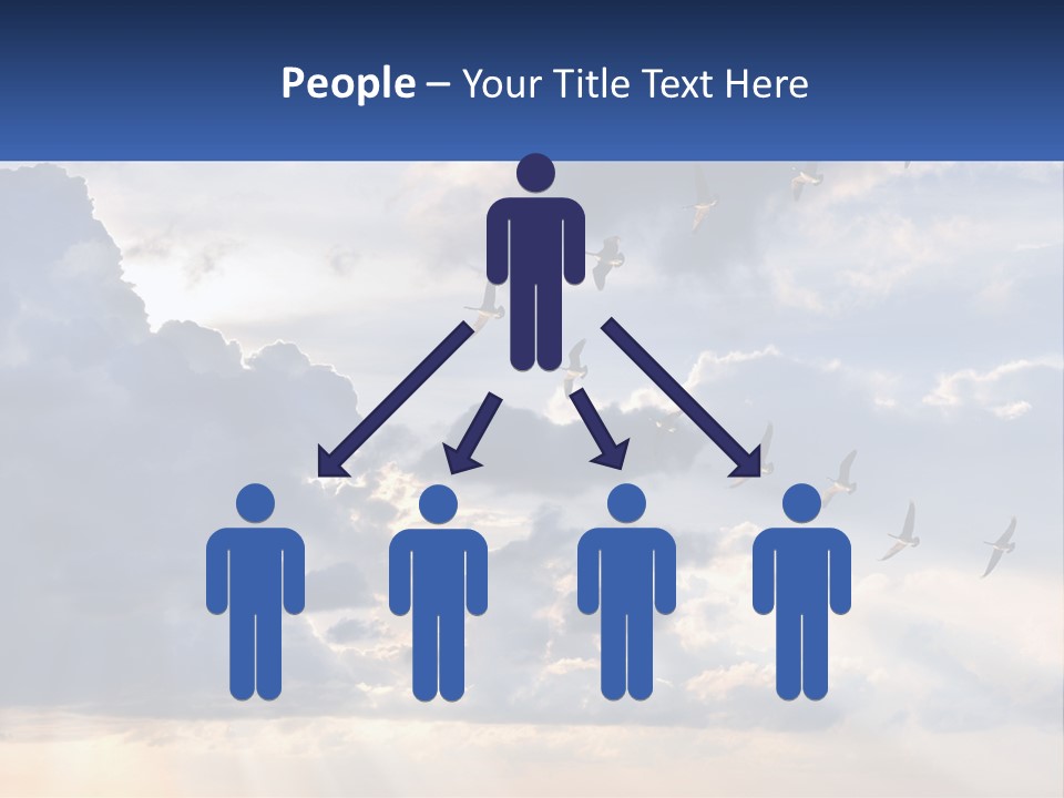 Birds In The Form Of A Key In The Sky PowerPoint Template