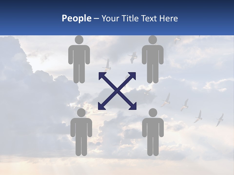 Birds In The Form Of A Key In The Sky PowerPoint Template