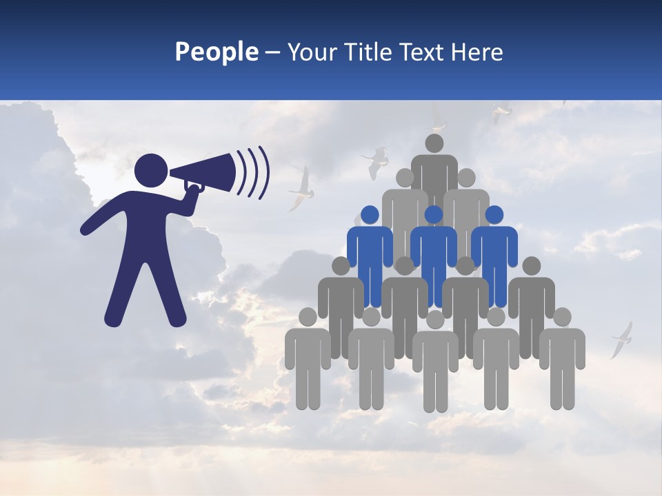 Birds In The Form Of A Key In The Sky PowerPoint Template