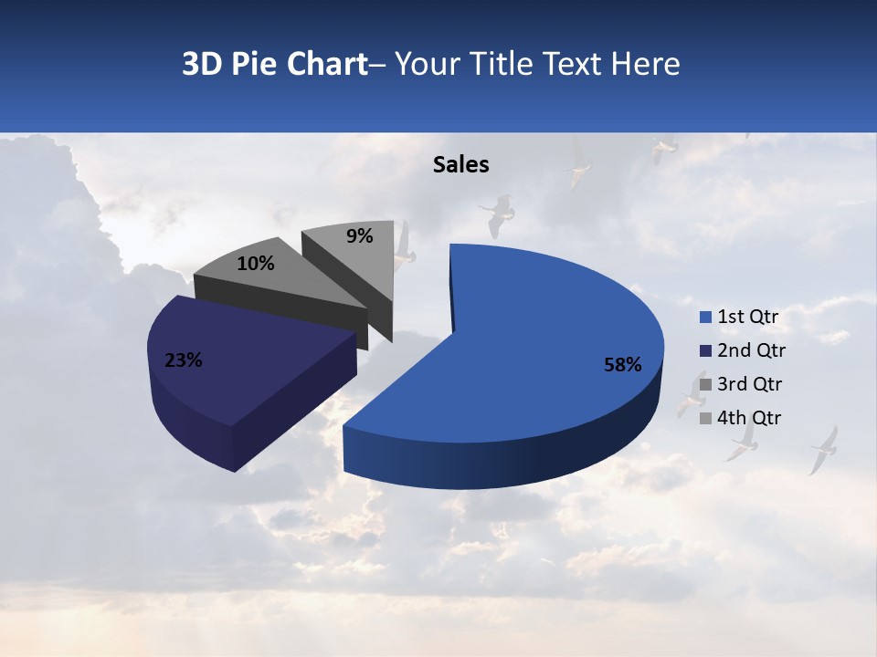 Birds In The Form Of A Key In The Sky PowerPoint Template