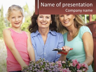 Grandmother, Mother And Child PowerPoint Template