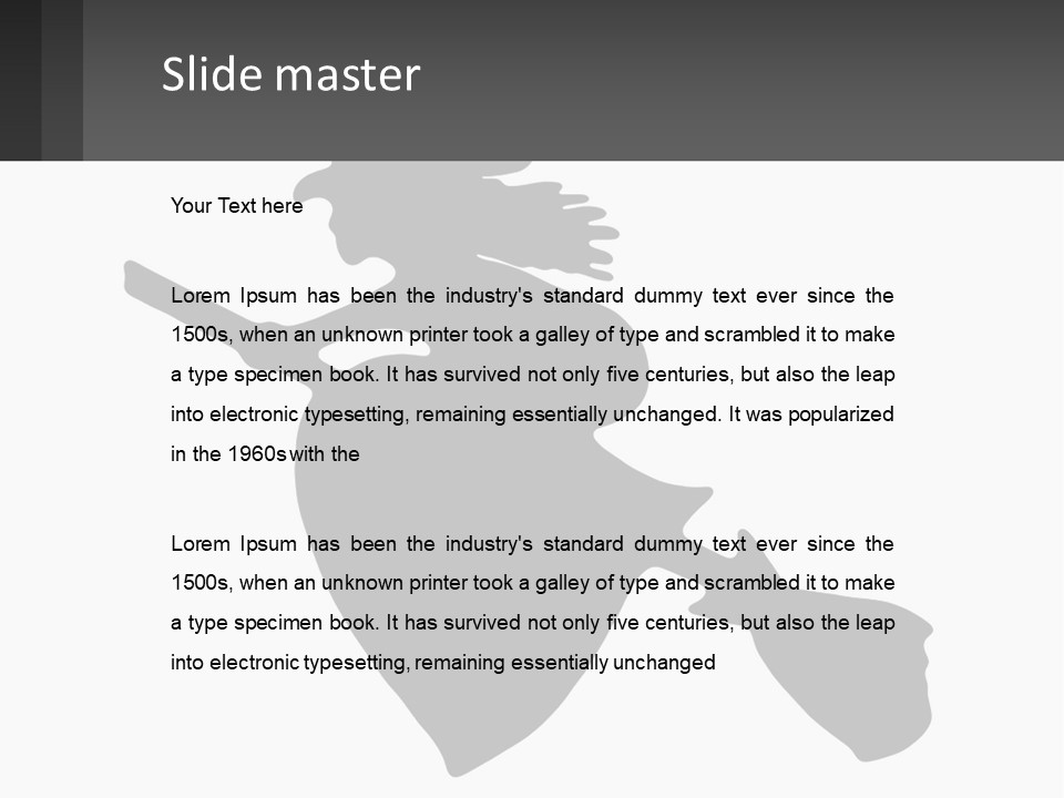 Witch On A Broomstick PowerPoint Template