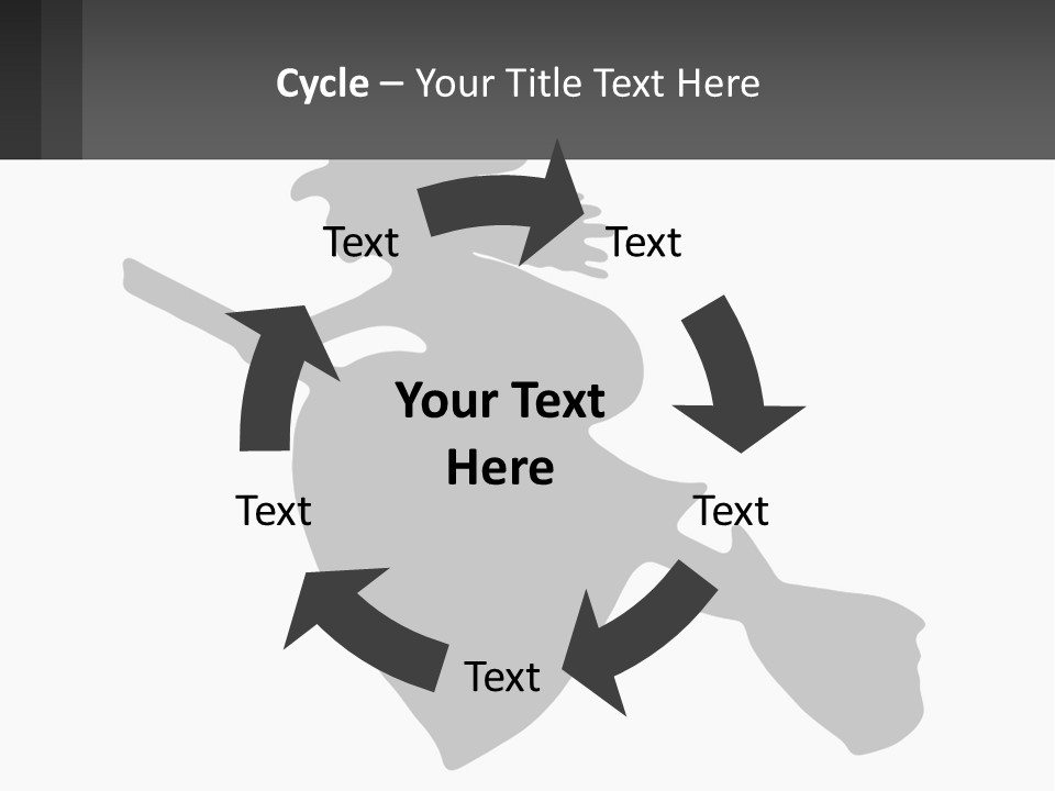 Witch On A Broomstick PowerPoint Template