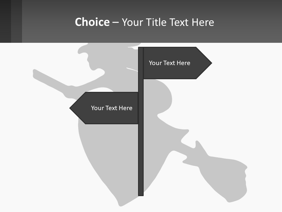 Witch On A Broomstick PowerPoint Template