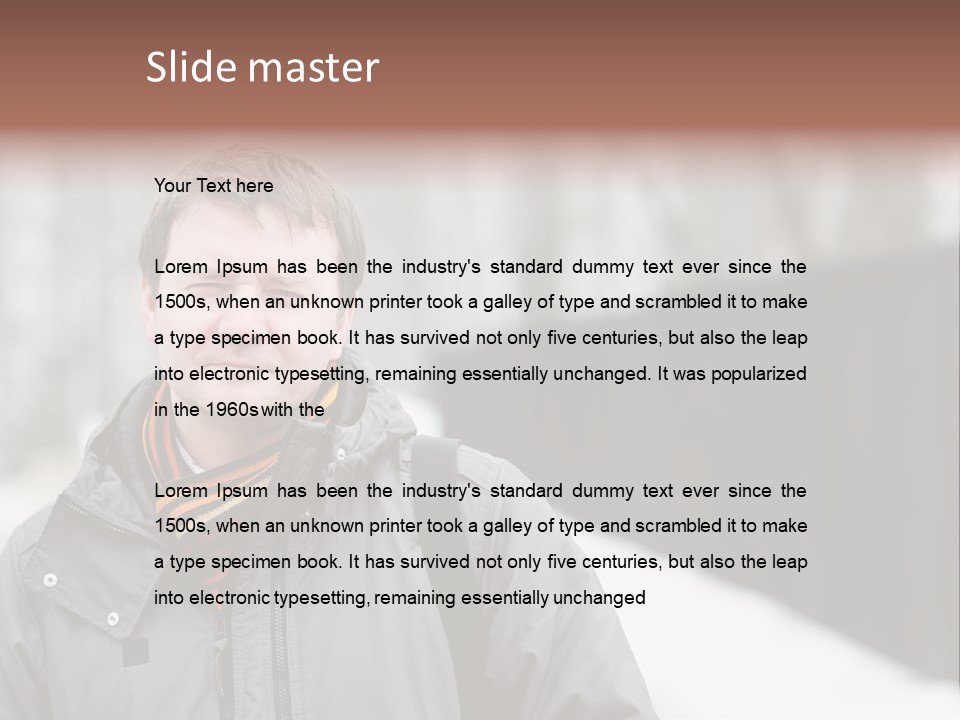 Guy In A Scarf PowerPoint Template